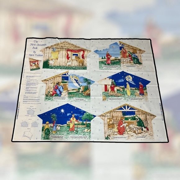 First Christmas Vtg Fabric Book Panels Template by Fabric Traditions 1997  NEW - Picture 5 of 12